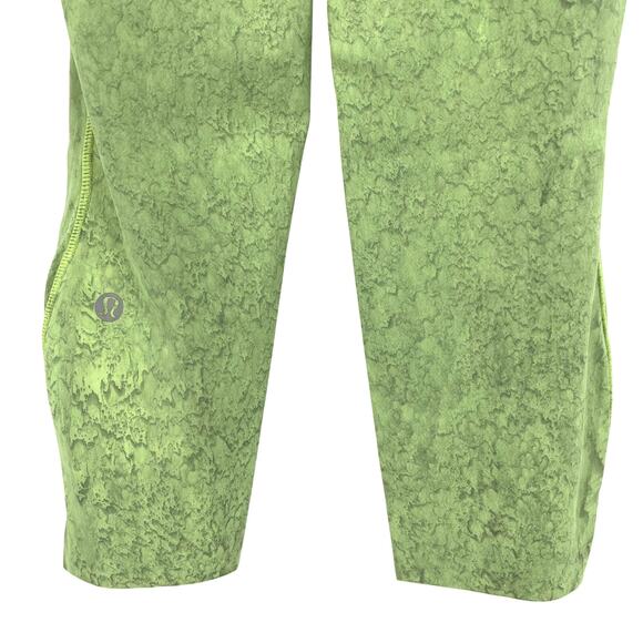 Lululemon Base Pace High Rise Crop 23" City Grit Green Multi Size 6 - Picture 3 of 10